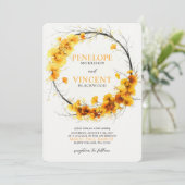 Herbst Ginkgo Biloba Wreath Einladung (Stehend Vorderseite)