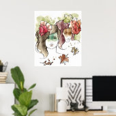Herbst-Girls-Poster Poster (Heimbüro)