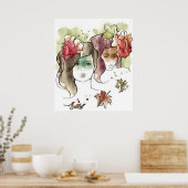 Herbst-Girls-Poster Poster (Küche)