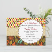 Herbst Glitzer Erwachsene Einladung zum Geburtstag (Stehend Vorderseite)