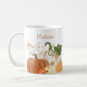 Herbst Glitzer Pumpkins Wasserfarbene Herbstleaves Kaffeetasse (Links)
