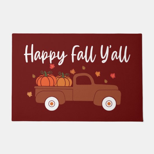 Herbst glücklicher Fall Y'all Door Mat Fußmatte (Vorderseite)