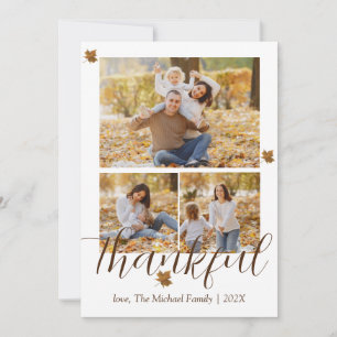 Herbst glückliches Dankeschön Collage Family Fot Feiertagskarte