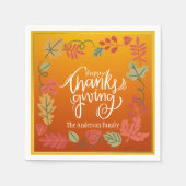 Herbst glückliches Erntedankfest Party Serviette (Vorderseite)