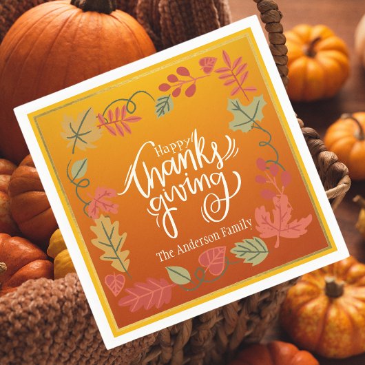 Herbst glückliches Erntedankfest Party Serviette