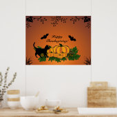 Herbst, glückliches Erntedankfest ! Poster (Küche)