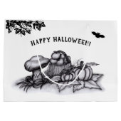 Herbst, glückliches Halloween! Große Geschenktüte (Rückseite)