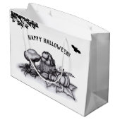 Herbst, glückliches Halloween! Große Geschenktüte (Rückseite Schrägansicht)