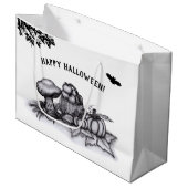 Herbst, glückliches Halloween! Große Geschenktüte (Vorderseite Schrägansicht)