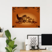 Herbst, glückliches Halloween Poster (Heimbüro)