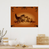 Herbst, glückliches Halloween Poster (Küche)