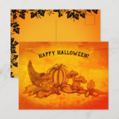 Herbst, glückliches Halloween! Postkarte (Vorne/Hinten)
