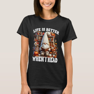 Herbst-Gnom für Buchliebhaber-Lehrerleben ist bess T-Shirt