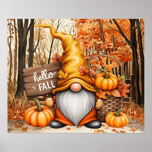 Herbst-Gnom-Plakat Poster (Vorne)
