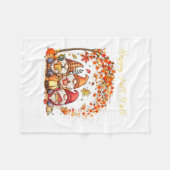Herbst Gnome Happy Fall Yall Herbstblätter Baum Th Fleecedecke (Vorderseite (Horizontal))