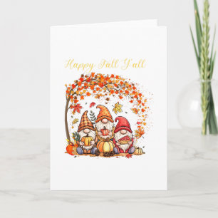 Herbst Gnome Happy Fall Yall Herbstblätter Baum Th Karte