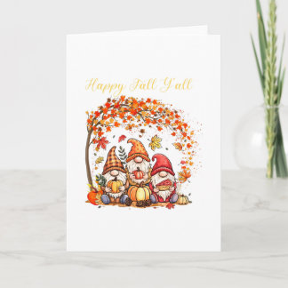 Herbst Gnome Happy Fall Yall Herbstblätter Baum Th Karte