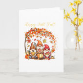 Herbst Gnome Happy Fall Yall Herbstblätter Baum Th Karte (Gelbe Blume)