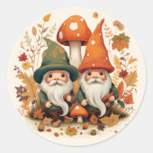 Herbst-Gnome Runder Aufkleber (Vorderseite)