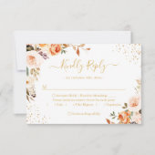 Herbst Gold Blätter Florenz Terracotta Hochzeit RSVP Karte (Vorderseite)