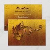 Herbst-Gold-Blätter Hochzeit Begleitkarte (Vorne/Hinten)