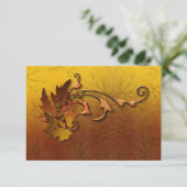 Herbst-Gold-Blätter Hochzeit Begleitkarte (Stehend Vorderseite)