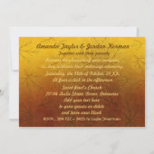 Herbst-Gold-Blätter Hochzeit Einladung (Rückseite)