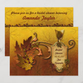 Herbst-Gold-Blätter Hochzeit Einladung (Vorne/Hinten)