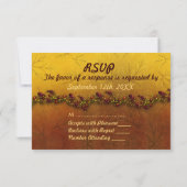 Herbst-Gold-Blätter Hochzeit RSVP Karte (Rückseite)