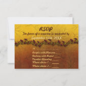 Herbst-Gold-Blätter Hochzeit RSVP Karte (Rückseite)