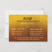 Herbst-Gold-Blätter Hochzeit RSVP Karte (Rückseite)