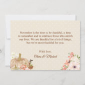 Herbst-Gold-Glitzer Pumpkin-Blume Dankeskarte (Rückseite)