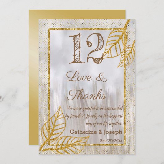 Herbst Gold Kastanien Blätter Tischnummern (Vorne/Hinten)