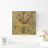 Herbst Gold Quadratische Wanduhr (Zuhause)