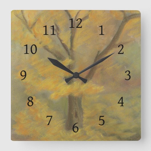 Herbst Gold Quadratische Wanduhr (Vorderseite)