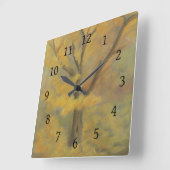 Herbst Gold Quadratische Wanduhr (Winkel)