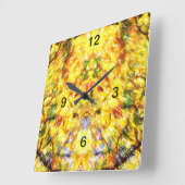 Herbst Gold Quadratische Wanduhr (Winkel)