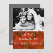 Herbst-Gold-SAVE THE DATE rustikales Hochzeitsfest Ankündigungspostkarte (Vorne/Hinten)