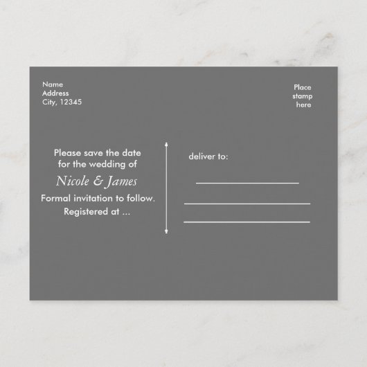 Herbst-Gold-SAVE THE DATE rustikales Hochzeitsfest Ankündigungspostkarte (Rückseite)