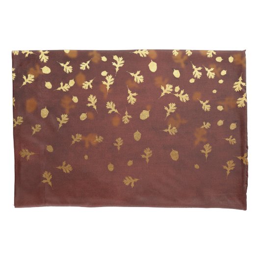 Herbst-Gold verlässt Muster Kissenbezug (Vorderseite-Links)