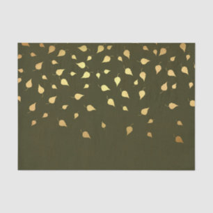 Herbst-Gold verlässt Muster Seidenpapier