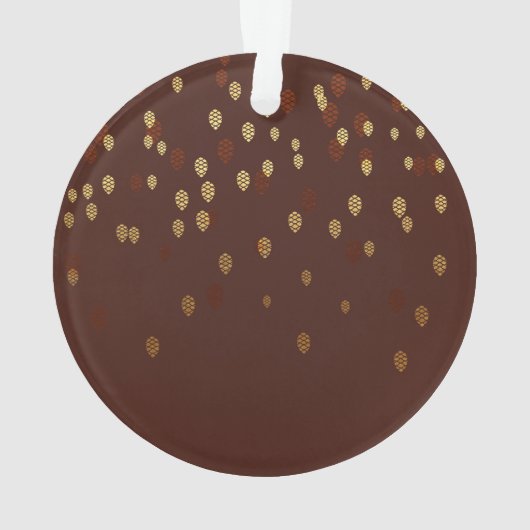 Herbst-GoldBlätter/Pinecone Muster Ornament (Rückseite)