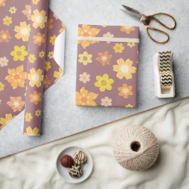 Herbst Golden Florals nahtloser Herbst Geburtstag Geschenkpapier