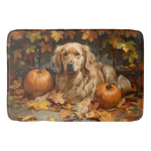 Herbst Golden Retriever Fall Pumpkins Badematte (Vorderseite)