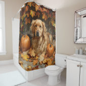 Herbst Golden Retriever Fall Pumpkins Duschvorhang (Beispiel)