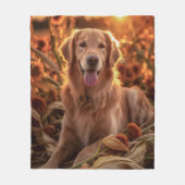 Herbst Golden Retriever Fleecedecke (Vorderseite)