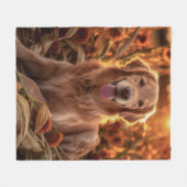 Herbst Golden Retriever Fleecedecke (Vorderseite (Horizontal))