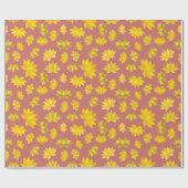 Herbst Goldene Blume Warm Nahtloser Erntedank Geschenkpapier (Flach)