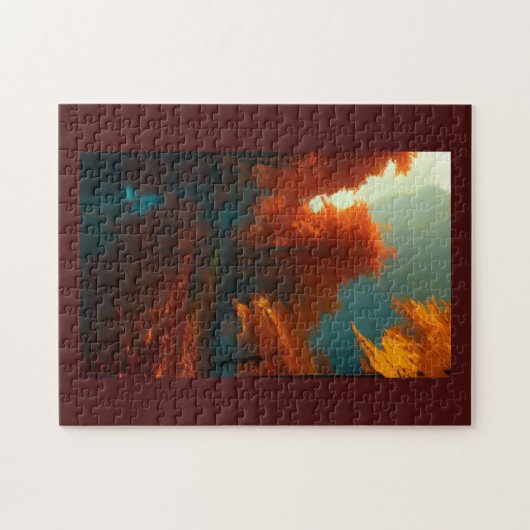 Herbst goldene rote Bäume werfen Schatten über den Puzzle (Horizontal)