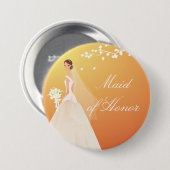 Herbst-GoldTrauzeugin-Brautparty-Knopf Button (Vorne & Hinten)